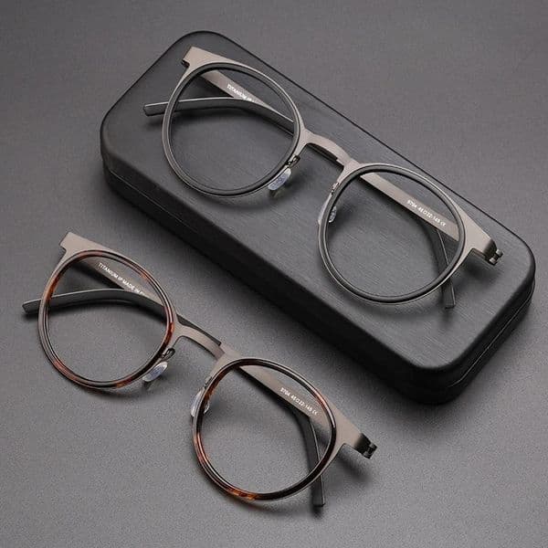 Ultralight Glasses Frame Men Women Fashionable Retro Round Screwless Eyeglasses Acetate Oculos Classic n 260104BJ