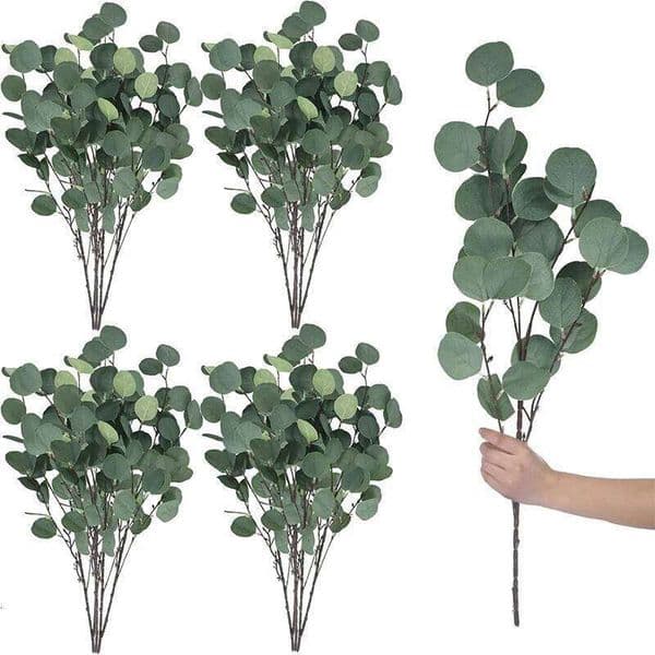 1/3Pcs 78cm Silk Branches Artificial Green Eucalyptus Stem for Home Garden Wedding Table Party Decoration Fake Plant 26W0112