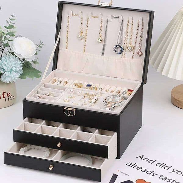 large-capacity multi-layer storage box for jewelry, including hair accessories, rings, earrings, necklaces, stud earrings 26Y0112