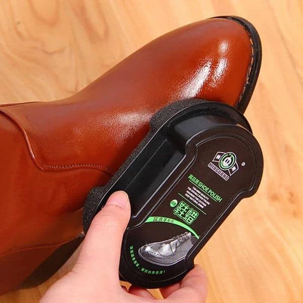Bestseller 40g Multi-functional Double-faced Shoe Polish Colorless Light Rub Leather Cleaner Shoes Brush Care Sponge Transparent Wax ddmytues