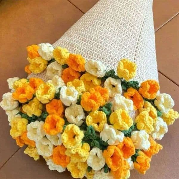 Rose Bouquet Crocheting DIY Material Craft Kit Soft Knitted Throw Crochet Flower Blanket Gifts XJ260112