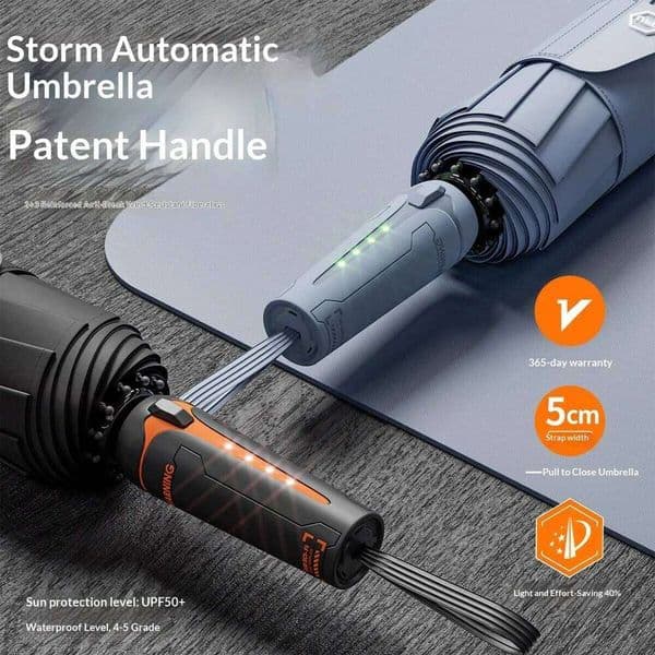 Automatic Thickened Reinforced Umbrella Extra Large Windproof Heavy Rain Resistant Foldable Sun Protection Men & Women 26Y0112