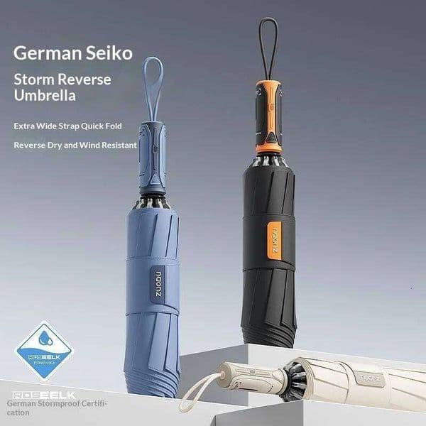 Automatic Reverse Fold Umbrella Step-Close Large Windproof Durable Car-Friendly All-Weather Sun/Rain 26Y0111