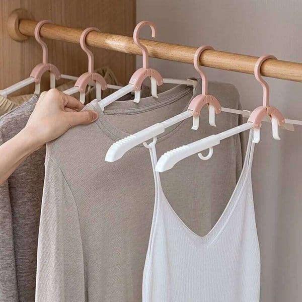 5pcs Mini Foldableable Hanger Travel Portable Clothes Hanging Rack Multi-functional Storage Home Business Trip 26L0112