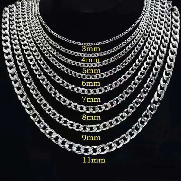 316L Stainless Steel Cuban for Men Women Chunky Miami IGI Curb Mens Link Silver Thick Chain Necklace Punk Jewelry 3MM 5MM 7MM 9MM 10MM