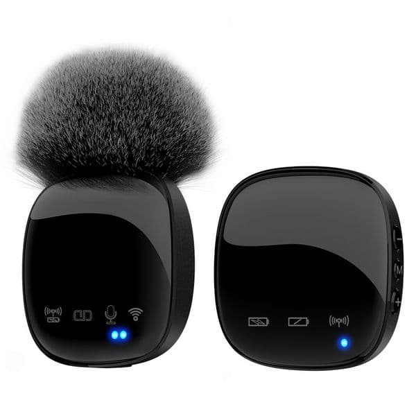 Clip-on Wireless Microphone Bluetooth Noise Cancelling Recording/Ktv/Live Streaming Compact Lavalier Mic for Clear Audio Capture speaker