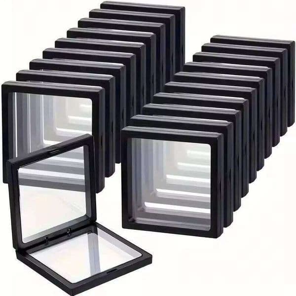 Transparent PE Floating Jewelry Display Box Plastic Film Earrings Necklace Ring Packaging Dustproof Storage Case 26Y0112