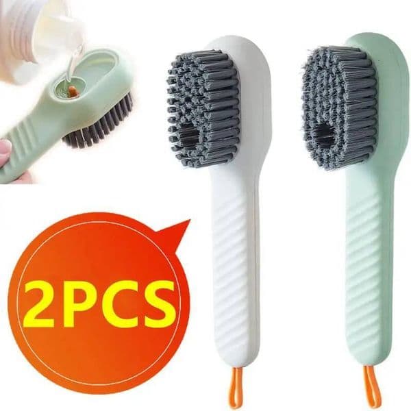 Bestseller New 2/1PC Soft Bristled Liquid Long Handle Clothes Shoe Clothing Board Brush Cleaning Tool ddmytues