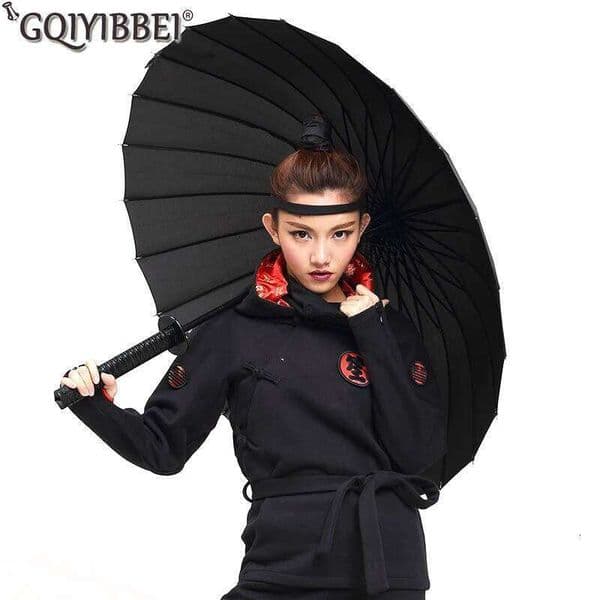 Creative Long Handle Samurai Sword Japanese Ninja-like Large Windproof Sun Rain Straight Umbrella Auto Open For Man 26Y0112
