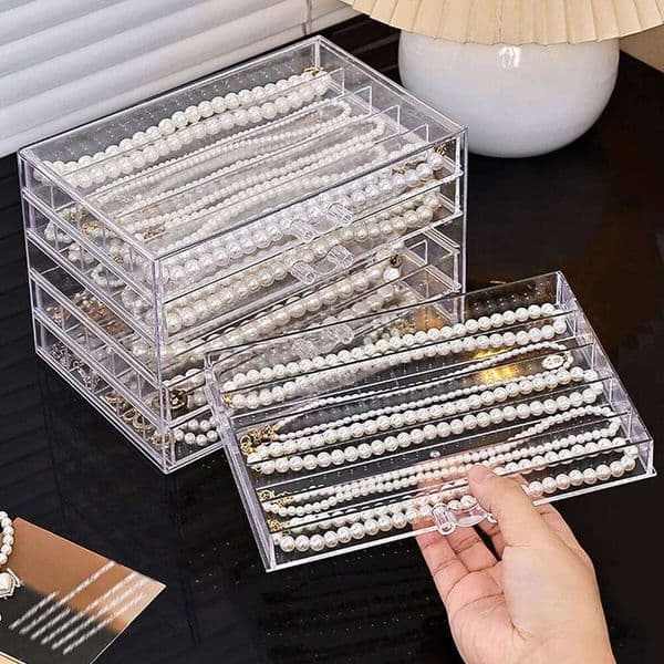 1pc Transparent box, tray, necklace display cabinet, suitable jewelry storage drawer for women 26Y0112