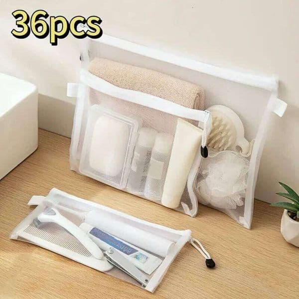 Mesh Toy Sub-package Children Zipper Transparent Finishing Essential Storage Bag for Travel and Exams 26Y0112