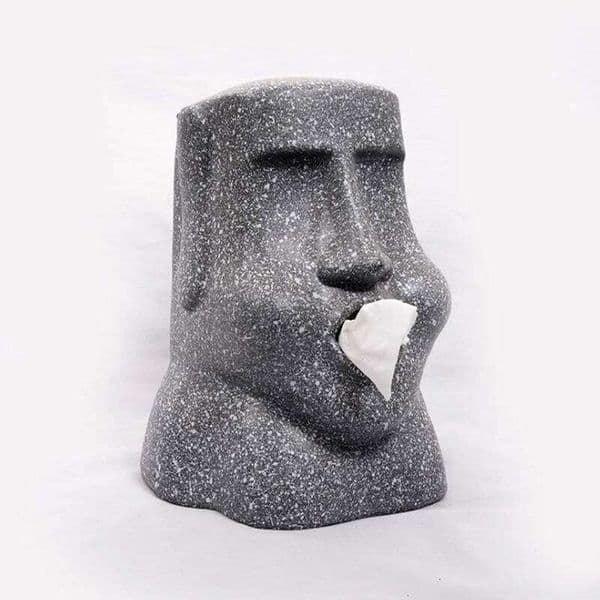 Creative Easter Island Moai Tissue Box Stone Figure Holder 3D Sanitary Paper Storage Bar Bathroom Organizer 26Y0112