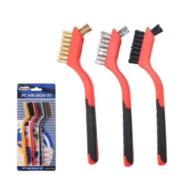 Bestseller Stainless Steel Brass Brush Polishing Rust Remover Metal Wire Burring Cleaning Tool Family 1/3-piece set 7 inches ddmytues