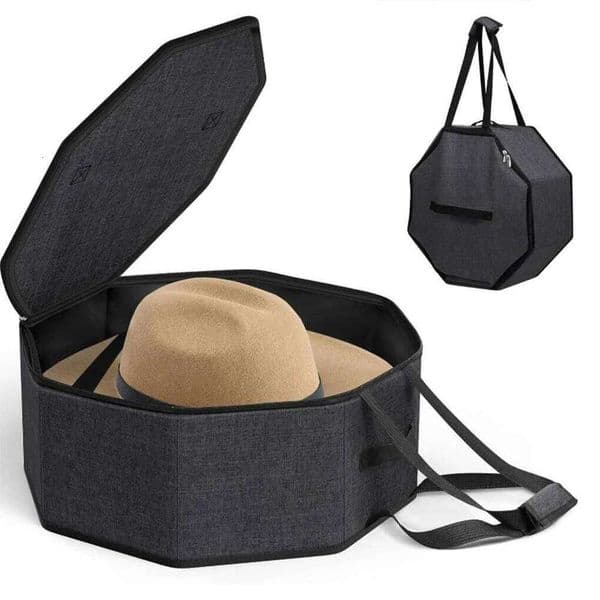 Foldable Cowboy Storage Travel Box Favorite Hats Durable Prevents Hat Picking Up Dirt And Dust Black 26W0112