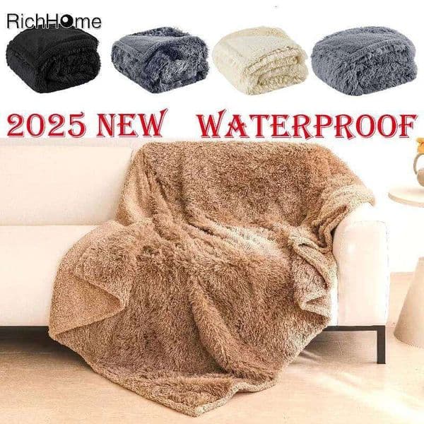 2025 New Luxury Rectangle Napping Blanket Waterproof for Couple, Throw Shaggy Warm Blankets Lovers Microfibre-Blanket XJ260112