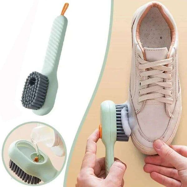 1pc Multifunction Cleaning Soft Automatic Liquid Shoe Long Handle Clothes Soap Brush With Hook Clean Tool 26Y0112