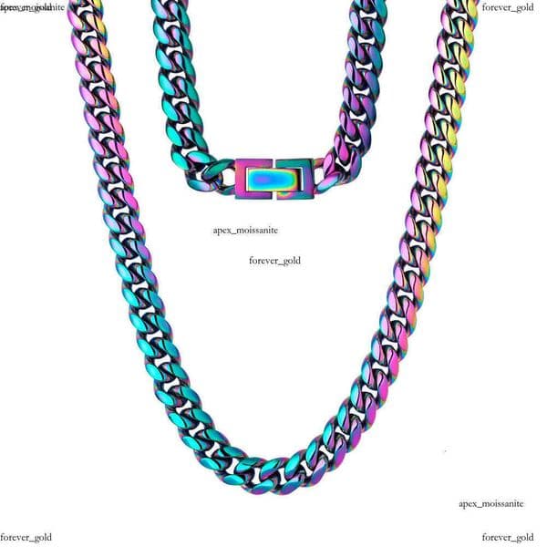 8mm Miami Cuban Link Curb Chain 18K Gold Plated Titanium Steel Jewelry, Durable, Anti-Tarnish, No Allergies Street-wear Punk Hip Hop Necklace Gift, 16 18 IGI 20 22