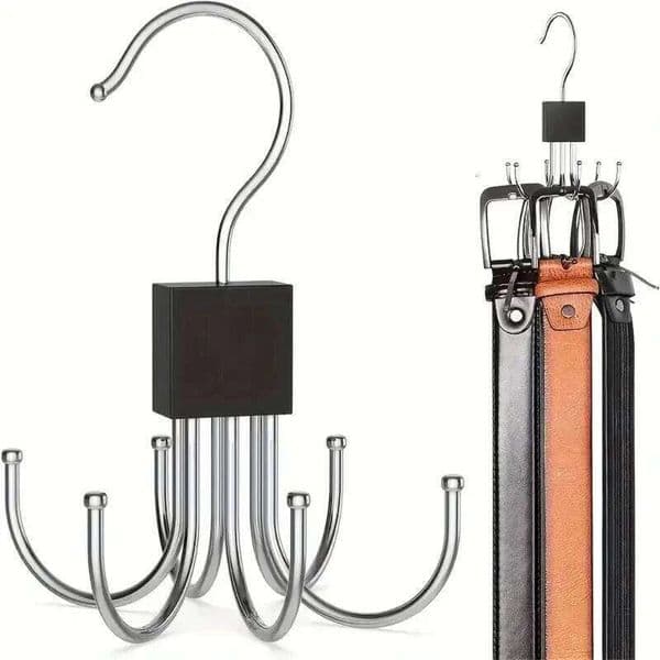 360 Rotating Storage Hanger Hook Multi-Claw Bag Metal Belts Rack Wooden Organizer For Bras Ties Scarves Household Closet 26Y0112