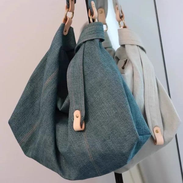 Large Capacity Lazy style Denim Canvas Bag Women's New Slack Shoulder Underarm Bag Commuter Crossbody Bag
