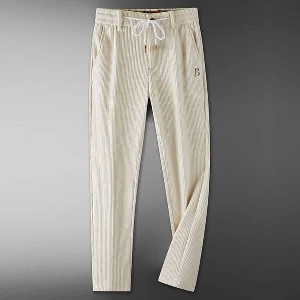 Men's Pants Trendy Lightweight Luxury Soft Corduroy Men's Casual Sports Pants Spring Autumn Straight Leg Elastic Waist Cotton Pant Home Casual Men's Clothing