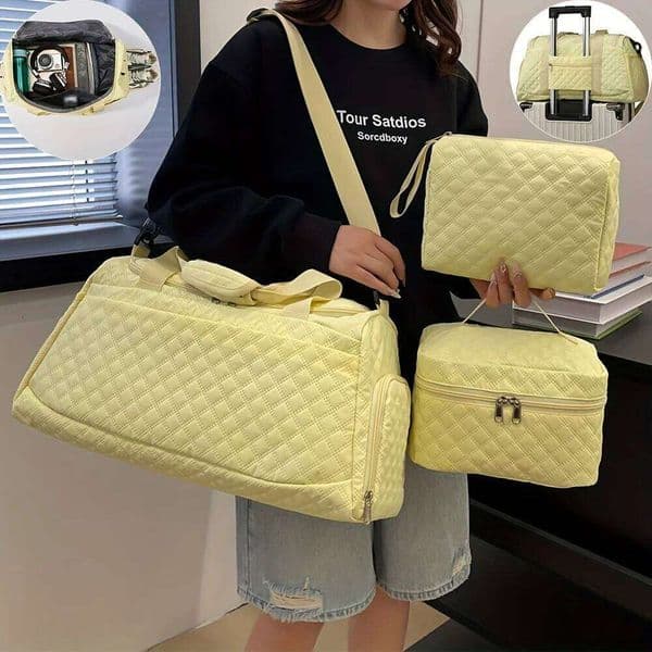 Ladies' High-Quality Oxford Travel with Wet and Dry Compartments, Multifunctional Gym Luggage, Exercise Storage Bag