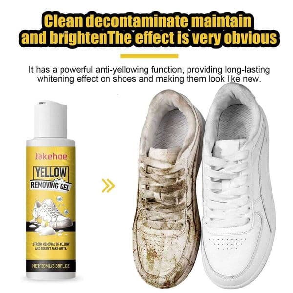 JAKEHOE White Shoes Cleaning Cream Remove Yellowing Stains Cleaner Long-lasting Anti-Yellowing All-Purpose Deeply Clean Dirt Gel 26H0111