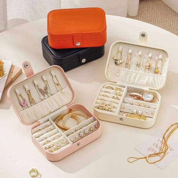 Case,Small Jewelry Box,Portable Travel Jewellery Box Trays Organizer Display Storage Case for Rings and Earrings 26L0112