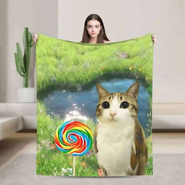 Internet Famous Meowl Cat Owl Blanket Soft Warm Throw Winter Sofa Travel Outdoor Funny Bedspread Gift for Meme Lovers XJ260112