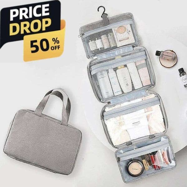 2026 New Foldable Waterproof Toiletry Bag Travel Cosmetic Organizer Dry/Wet Compartment Separation Spaciouschristmas Gift For Men Holiday Fr