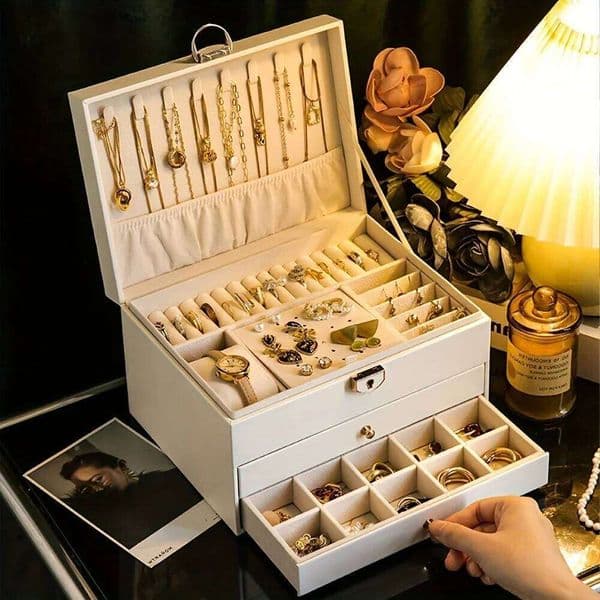 1PC Necklace Earrings Jewelry Storage Box, Ideal choice for Gifts 26Y0112