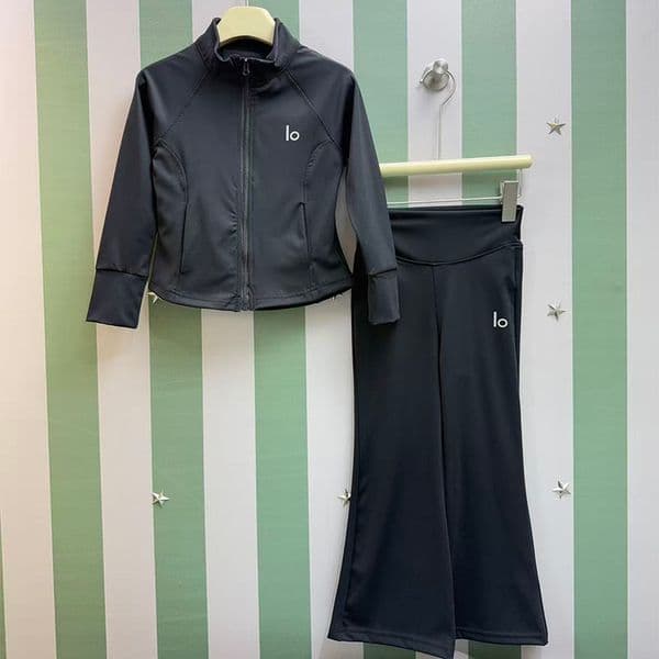 Baby Girls boys Designer Sports kid clothes Outfit Childrens Sets Casual Solid Color Jacket -12 Luxury Sports Tank Top Kids 3 Piece Set Flared Leg Sports Pants