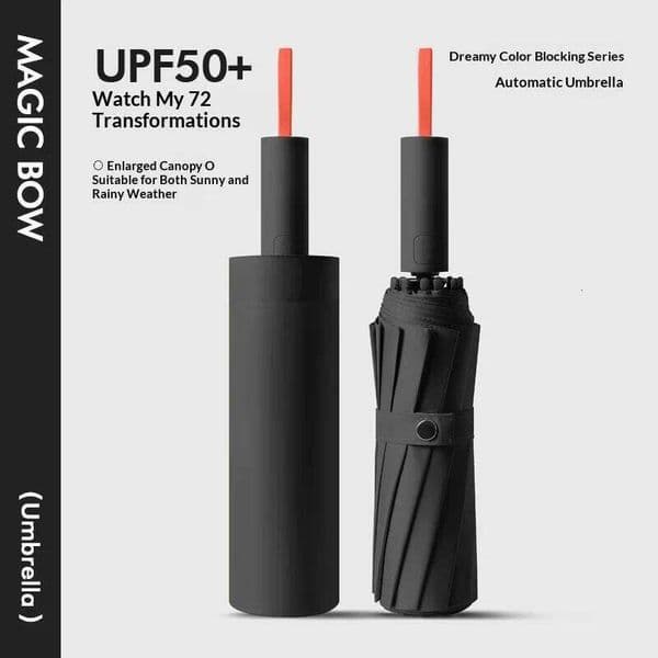 Automatic Reverse Fold Umbrella Step-Close Large Windproof Durable Car-Friendly All-Weather Sun/Rain 26Y0112