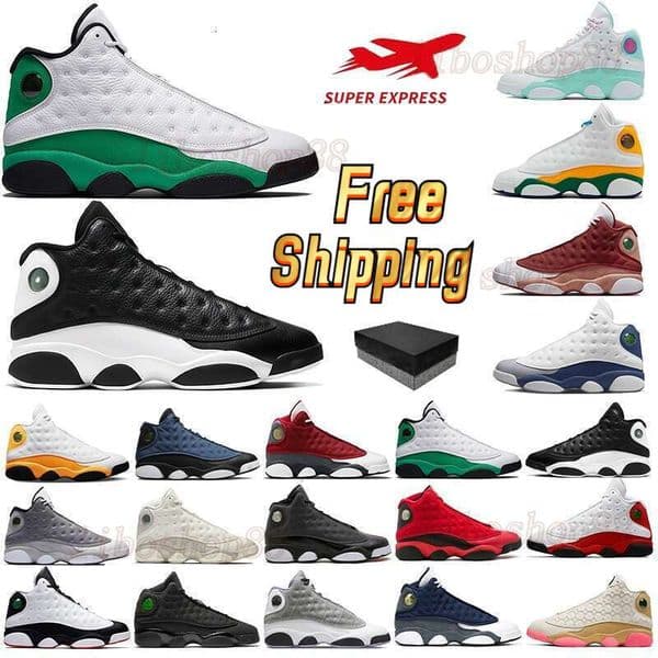 Free Shipping Basketball Shoes 13s Sneakers 13 Sports Shoes Mens Womens Shoes Black Red Denim Blue Green White Designer Shoes Trainers 36-47