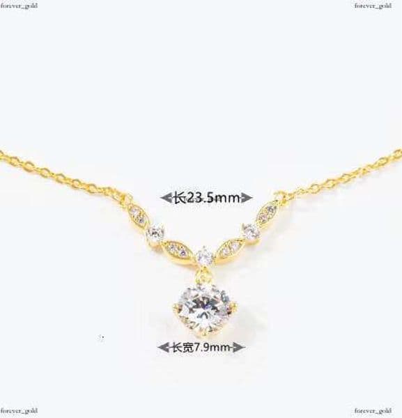 Collier Acier Inoxyable Micro Sterling Silver Chain IGI VVS Moissanite Geometric Shiny VVS Moissanite Necklace