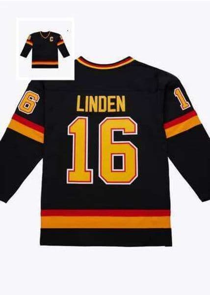 Men's #16 Linden Black 1994-95 Power Play Player All Stitched Jersey Sz XS-6XL