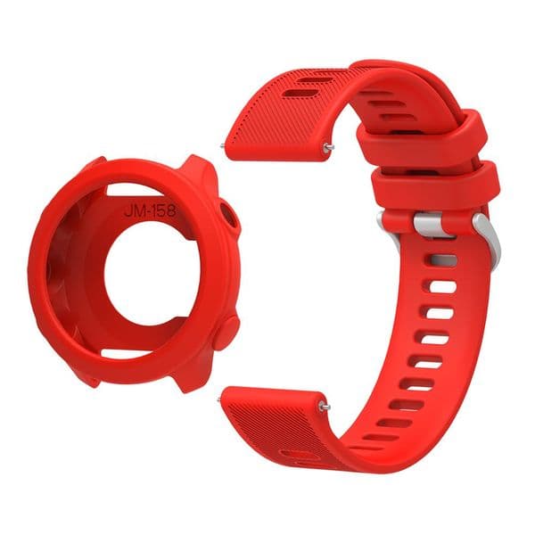 Garmin Forerunner158 Protective Case Silicone Shockproof Watch Shell with Perforated Breathable Strap Multi-color Smartwatch Protection Accessory Set