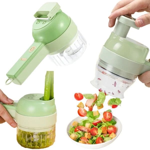 Electric Vegetable Cutter Set Handheld Wireless Garlic Masher Food Chopper Meat Grinder Machine Peel Slice Kitchen Accessories 260107