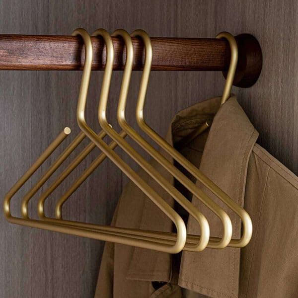 5pcs Thickened Hangers Aluminum Alloy Clothing Rack Rustproof Pants Hanger Bedroom Closets Clothes Storage Wardrobe Organizers 26H0111