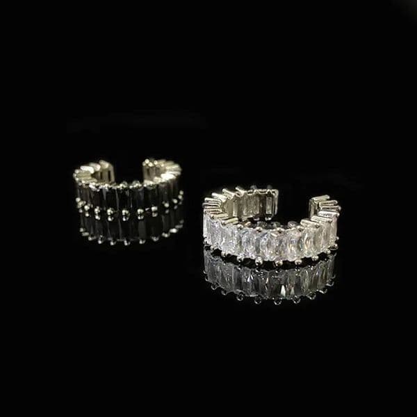 MDL Moissanit. Style Hot Selling Baguette Wax Set Zirconia Diamond Ring Gold Plated Fashion Obsidian