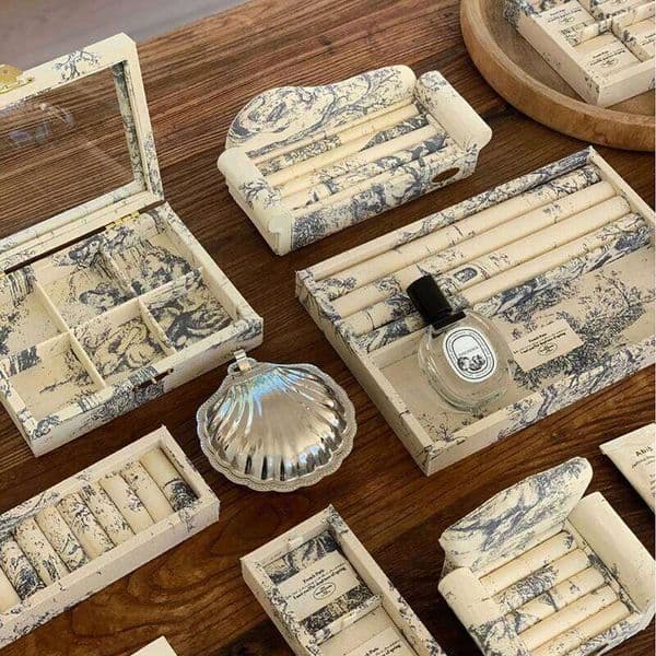 Retro Rack Counter Ring Earring Tray Necklace Jewelry Display Props Women Bracelet Organizer Box 26Y0112