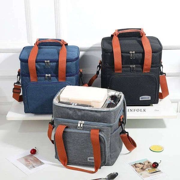 New cross-border Amazon popular portable ice lunch bag three-color versatile solid color simple picnic camping folding refri