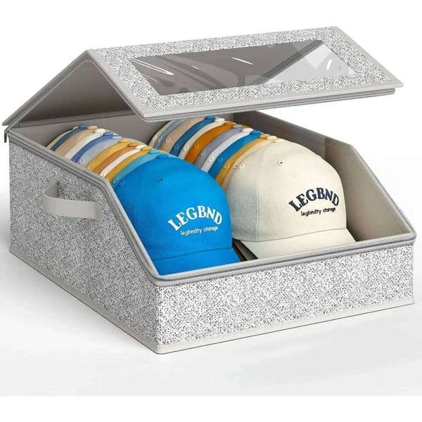 24 Caps Foldable Zipper Baseball Cap Non-woven Dustproof Hat Box Wardrobe Storage Boxes 26H0111