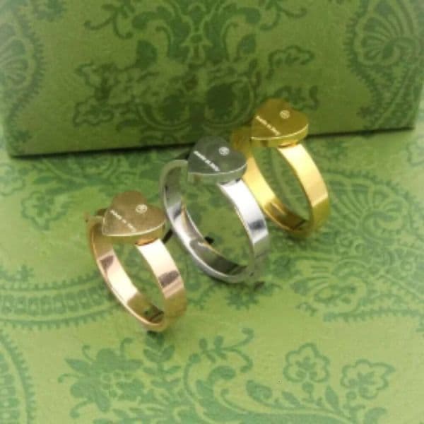Fashion Designer Ring For Men Women Rings Titanium Steel Silver Love Letter Plated Engagements For Women rings Luxury Jewelry Box Gift Q260522