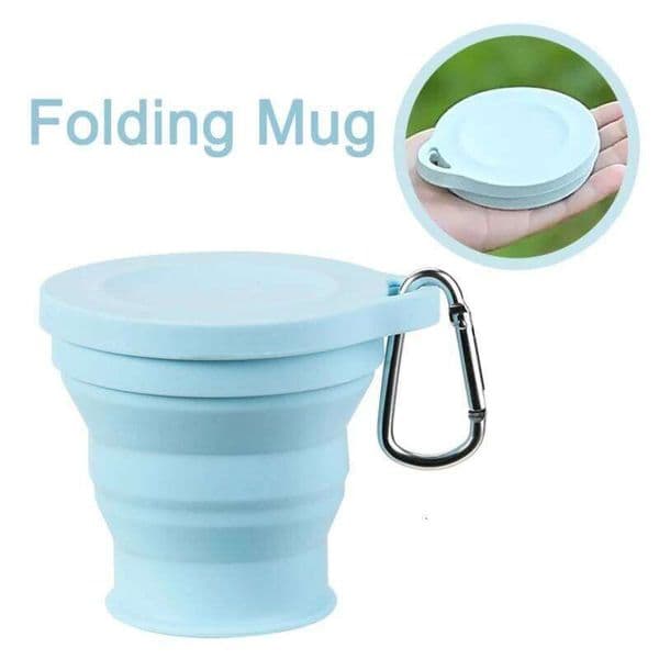 1pc Folding Mug with Hanging Hole Silicone for Hot Drinks Compact and Drop Resistant Travel Portable Outdoor Camping Tableware 26W0113