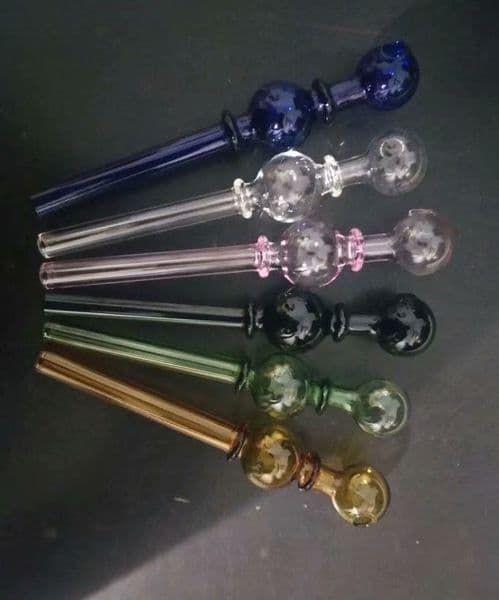 Glass Pipes Smoking Hand-blown Beautifully Handcrafted Smoking Pipe Color two wheel double bubble glass direct fired pot