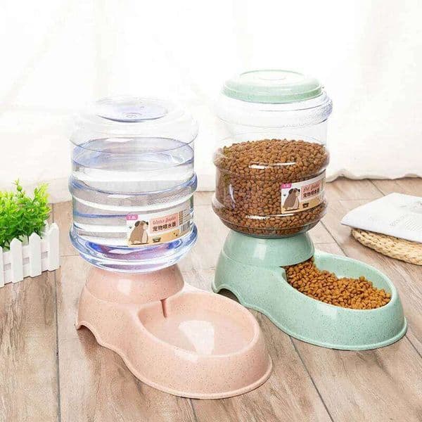Large Capacity Pet Feeder Small Dog Food Automatic Dispenser Cat Pets Feeding Bowls Drink Water Bowl 26W0113