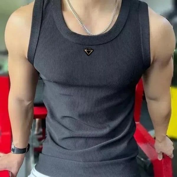 Designer T shirt vest Tees Men's Tank Top T shirt Summer Slim Fit Sports Sweat-absorbing Black Underwear Bottom Top Fashion Men's Sports and Fitness Clothing