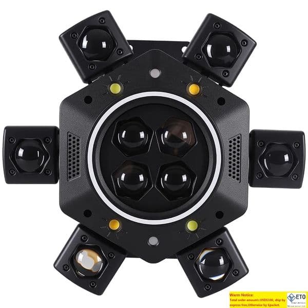 120W Remote Control Moving Head DJ Light 6-Arm LED Mobile Head DMX Full RGBW Stage Effect Lighting For Disco Party Nightclubs UPS 78 LL