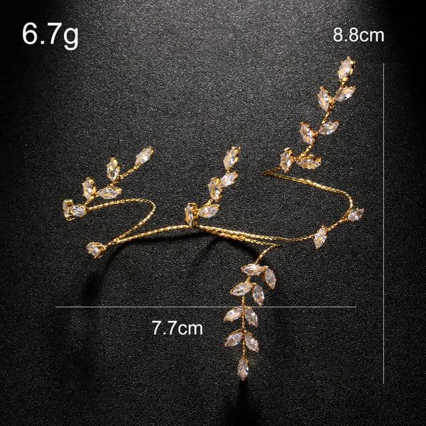 Fashionable Leaf Design Beaded Bracelet with Durable Rhinestone Accents