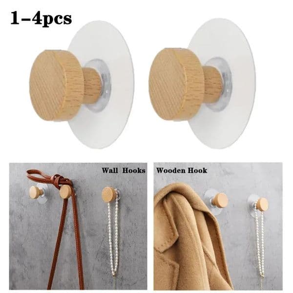 14pcs Wooden Hook Geometric Shape Wood Wall Punch Free Coat Peg Hanger for Hanging Clothes Hat Scarves Towel 260113